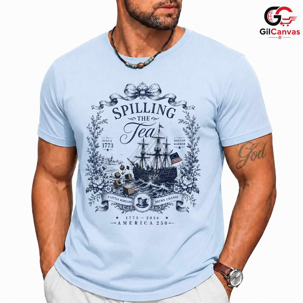 Boston Tea Party History T-Shirt Patriotic Anniversary Unisex Graphic Apparel