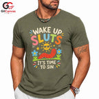 Cartoon Caterpillar T-Shirt Men Women Party Lover Funny Insect Graphic Shirt