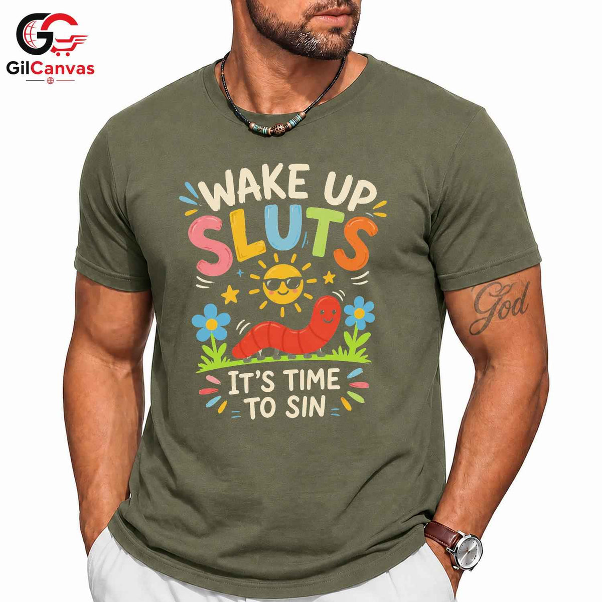 Cartoon Caterpillar T-Shirt Men Women Party Lover Funny Insect Graphic Shirt