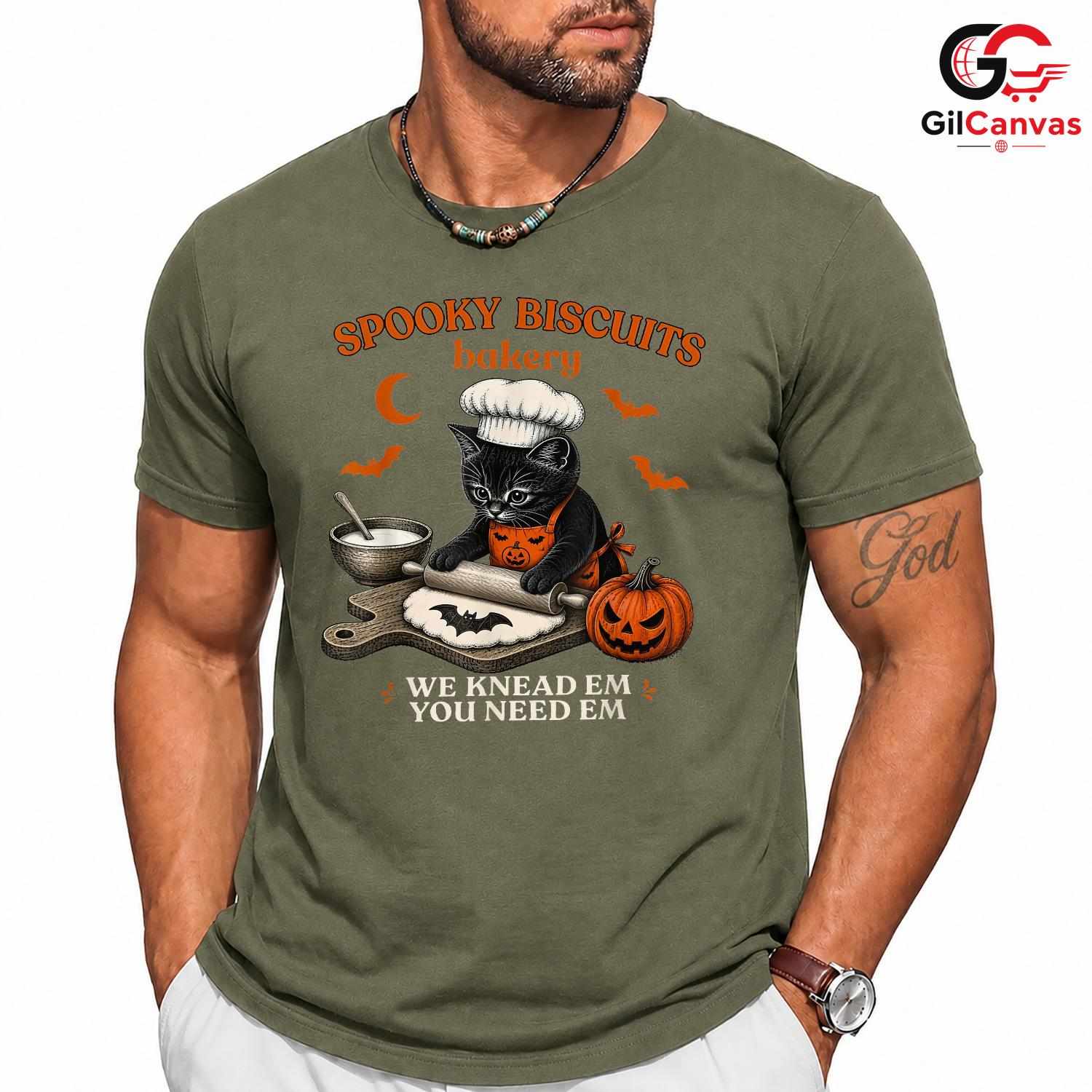 Cat Baker Foodie Spooky T-Shirt Unisex Fun Halloween Gift Idea For Cat Lovers