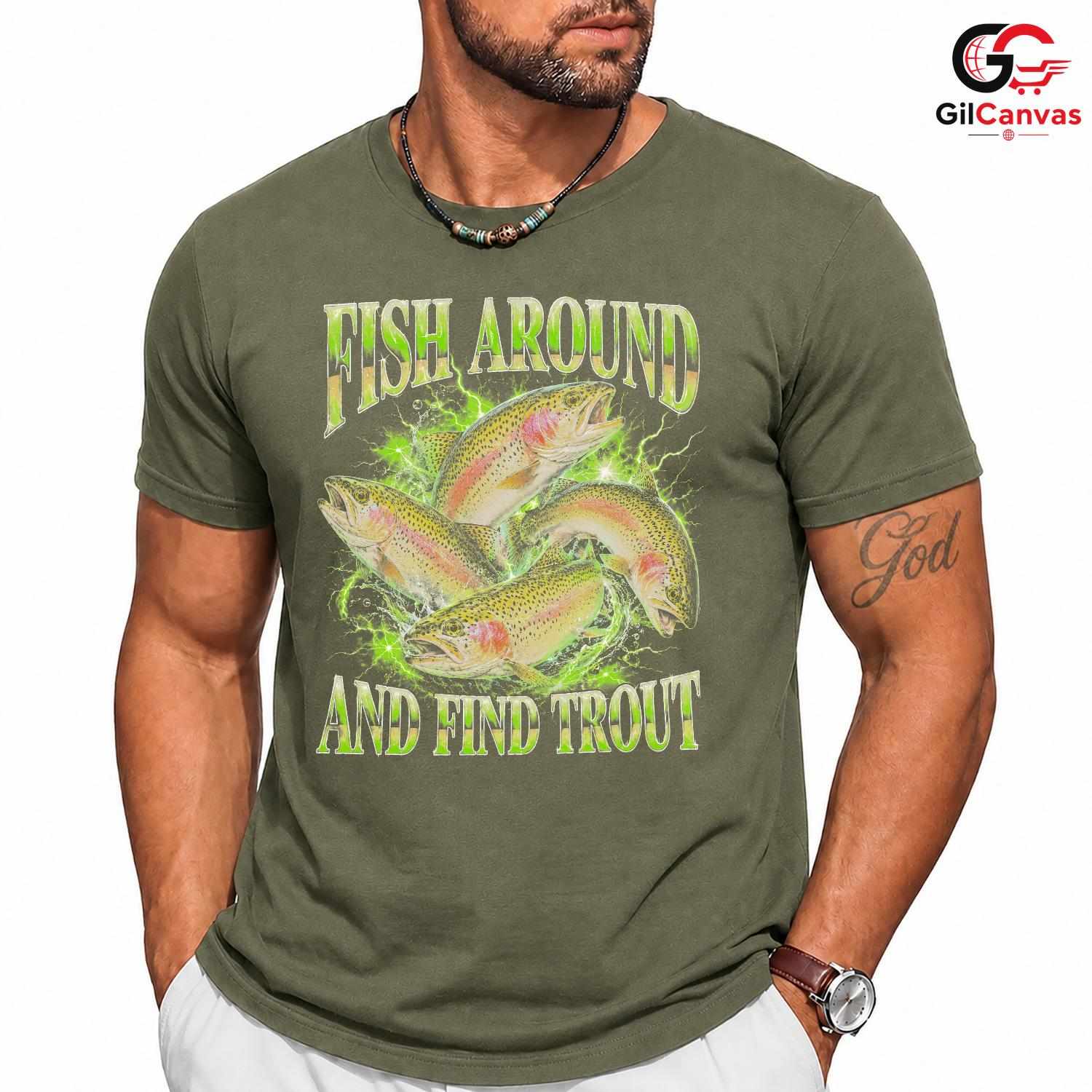 Catchy Trout Fishing T-Shirt Cool Graphics Enthusiast Perfect Unisex Apparel