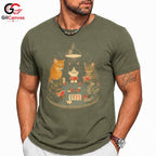 Cats Playing Poker T-Shirt Unisex Humorous Animal Lover Card Graphic Apparel