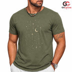Celestial Night Sky T-Shirt Crescent Moon Stars Unisex Mystical Galaxy Gift Tee