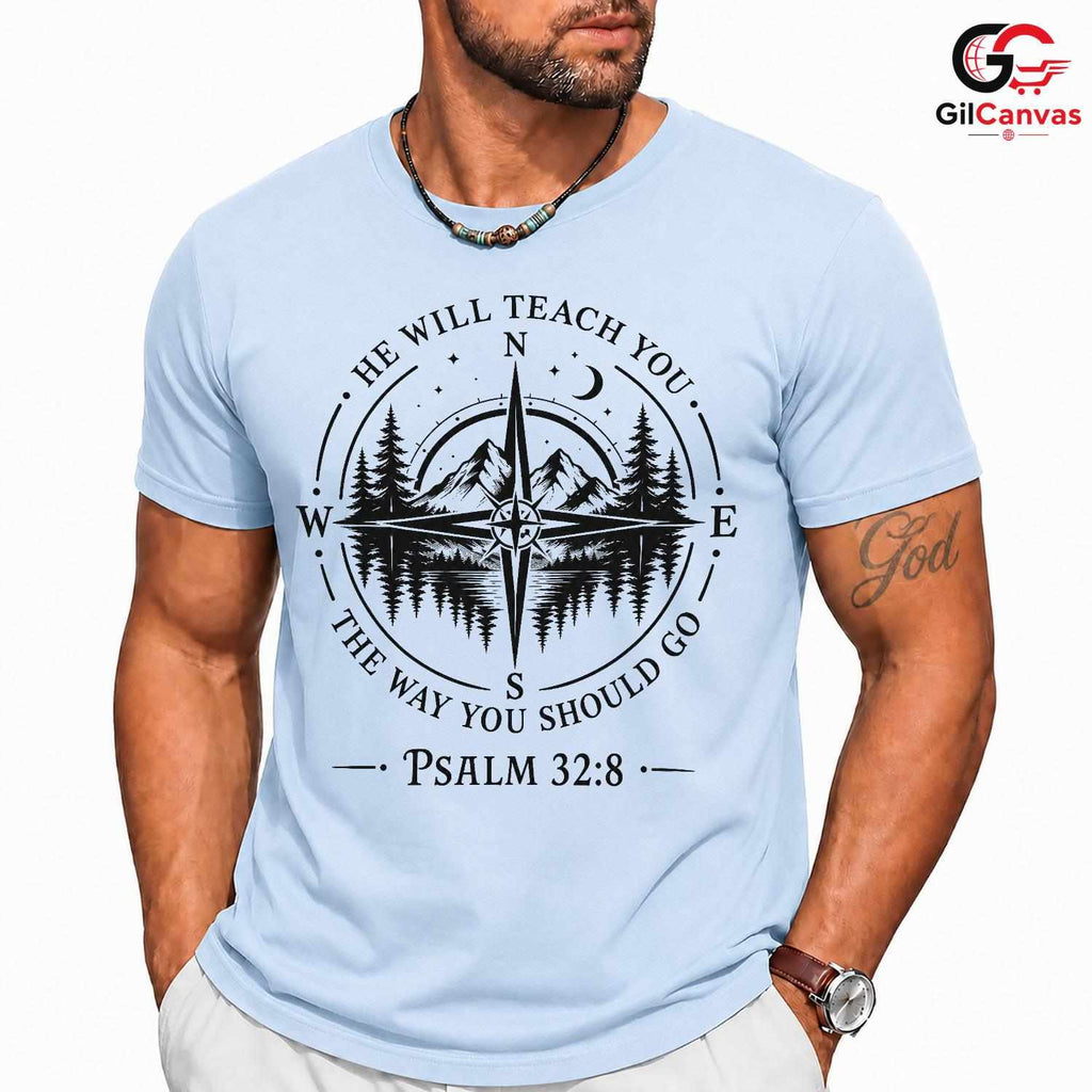 Christian Compass Tee Gift Spiritual Faith Journey Unisex Nature Adventure Tee