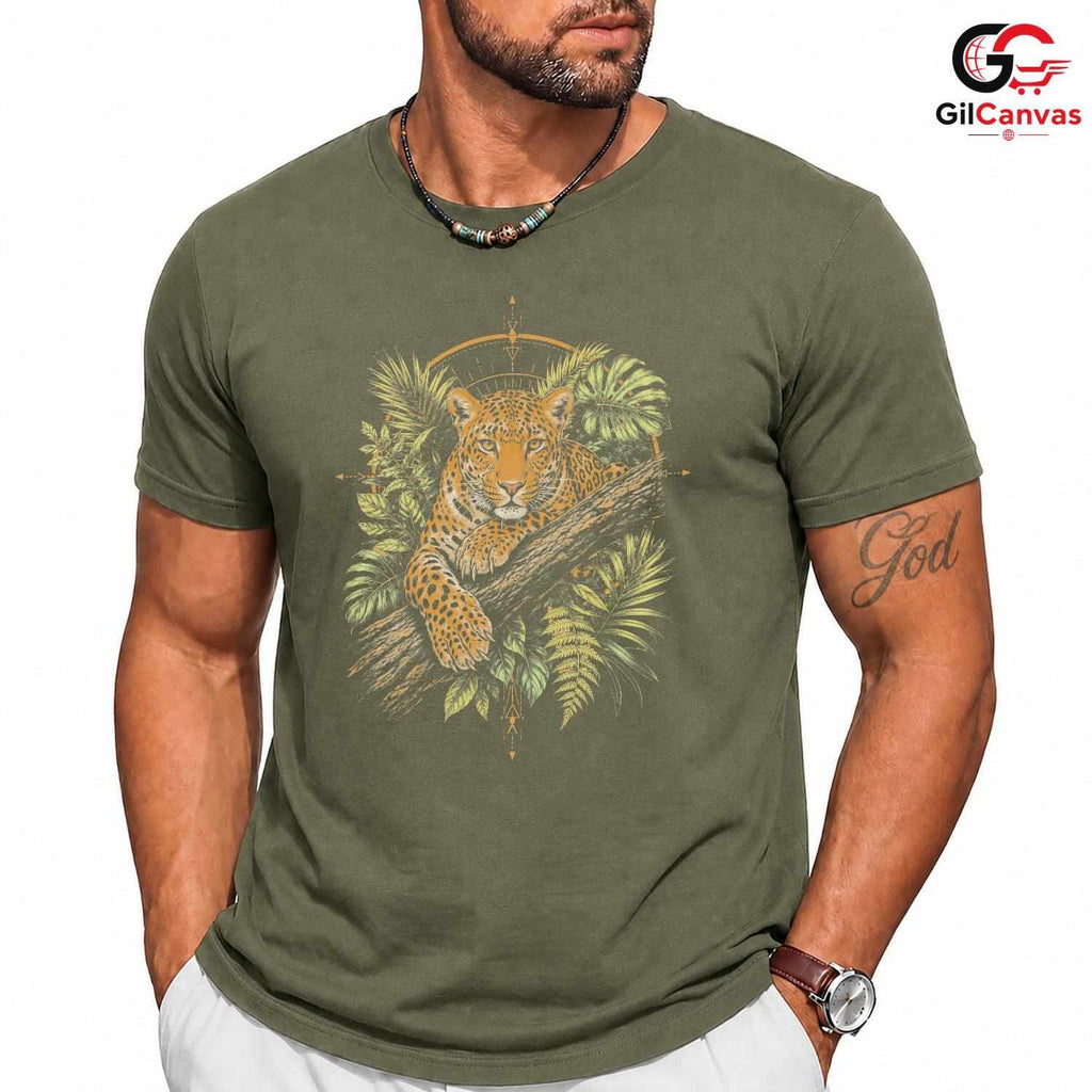 Cool Leopard Animal Lover T-Shirt Jungle Adventure Unisex Graphic Tee Gift