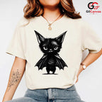 Cute Bat Cat Halloween T-Shirt Unisex Fun Spooky Pet Lover Gift Idea For Kids
