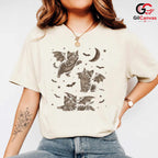 Cute Cat Bat Halloween T-Shirt Unisex Spooky Fall Party Perfect Gift Kids