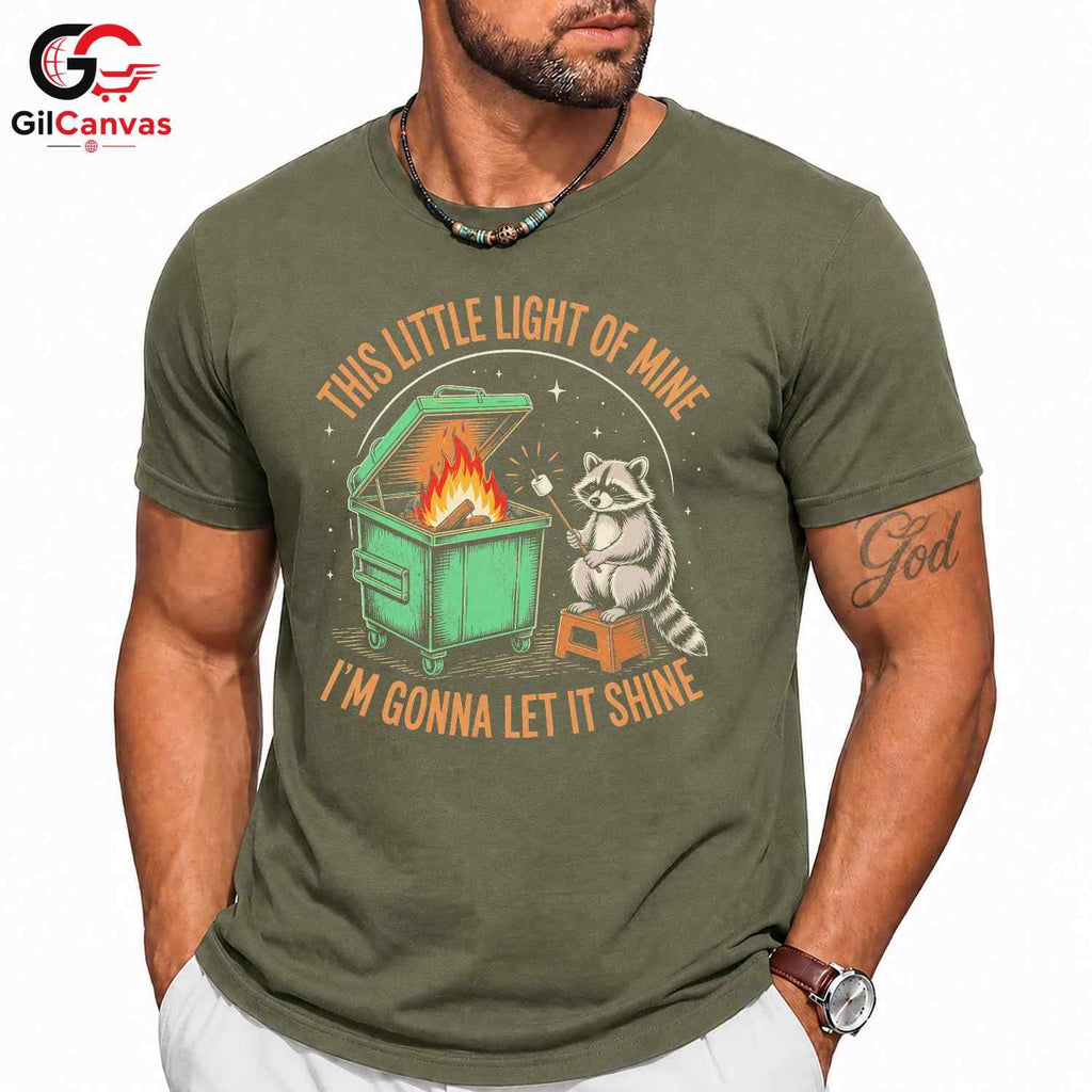 Cute Colorful Raccoon T-Shirt Unisex Festive Party Environment Lover Graphic Tee