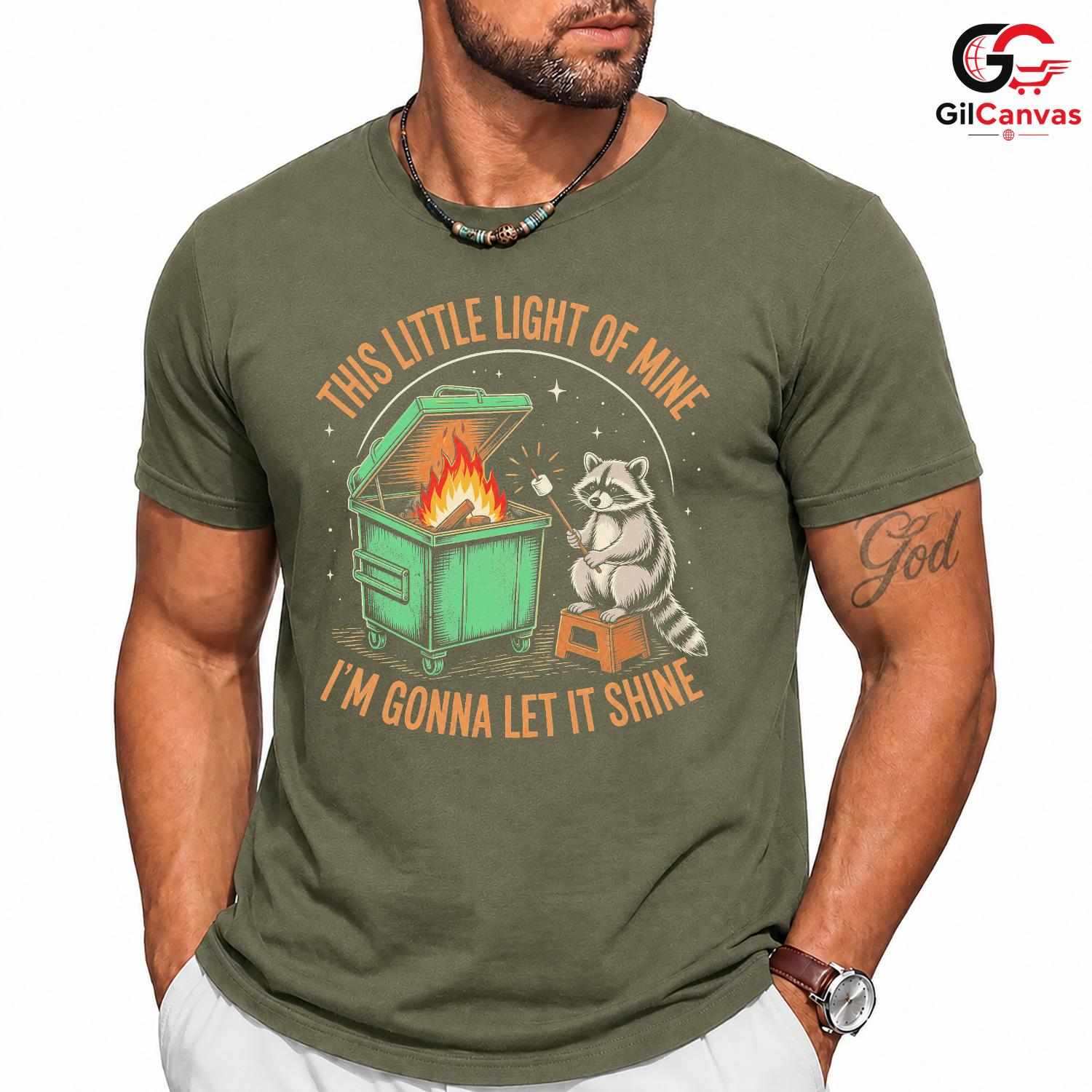 Cute Colorful Raccoon T-Shirt Unisex Festive Party Environment Lover Graphic Tee