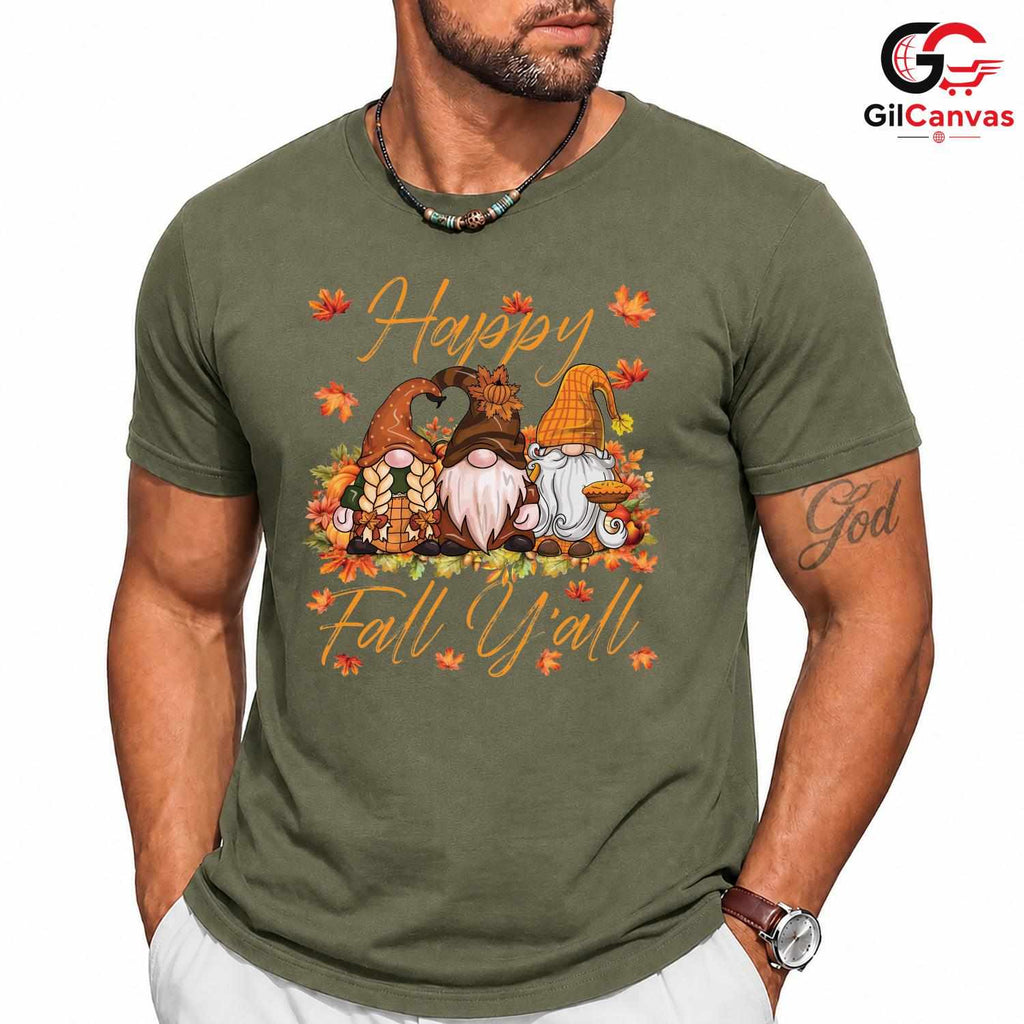 Cute Fall Gnome T-Shirt Unisex Thanksgiving Autumn Celebration Gift Adults