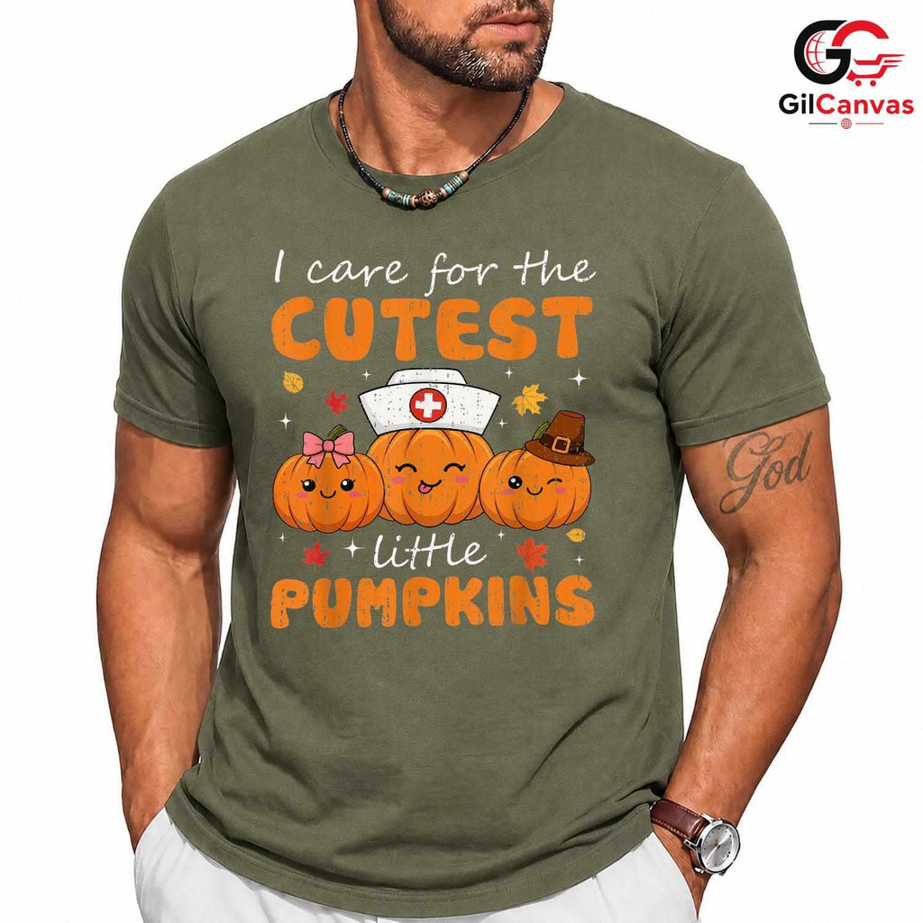 Cute Pumpkin Nurse T-Shirt Unisex Fun Fall Halloween Medical Gift For Kids
