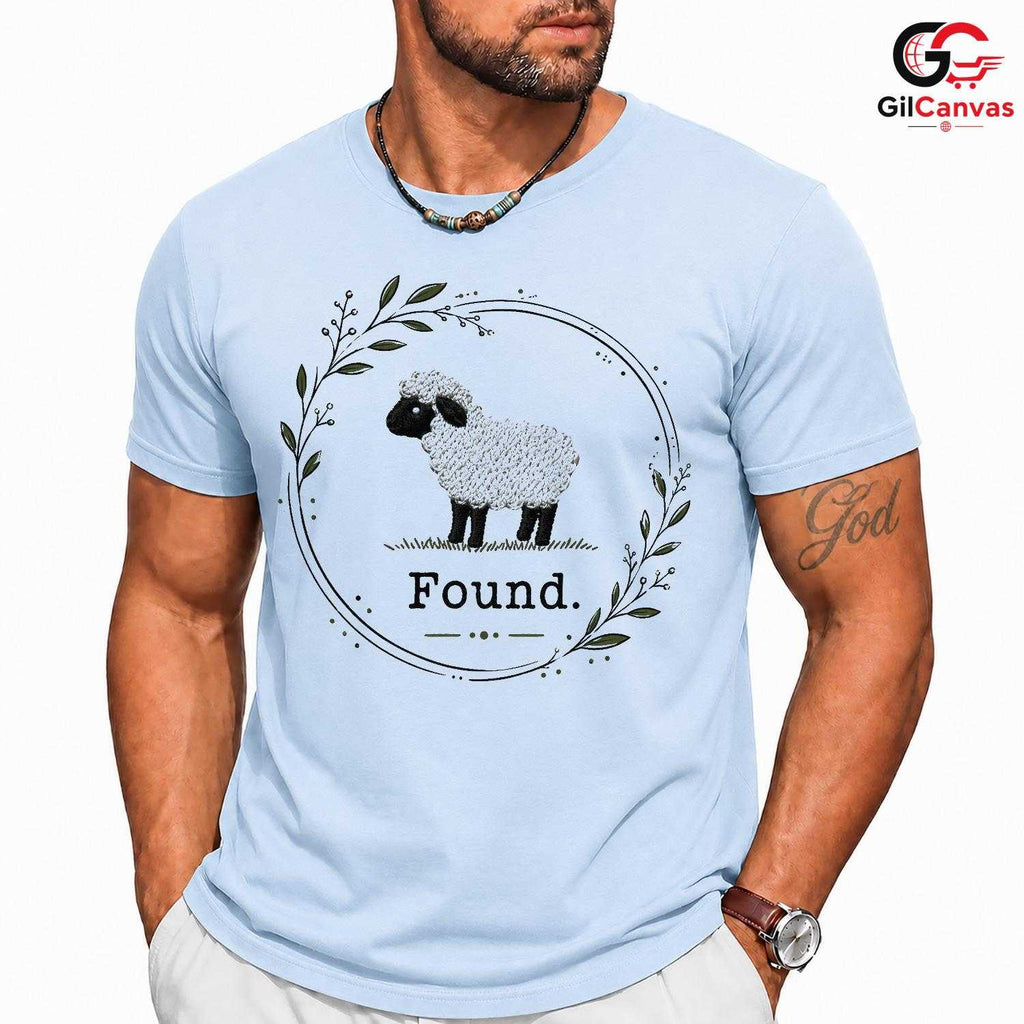 Cute Sheep Found T-Shirt Spring Celebration Custom Unisex Graphic Tee Gift