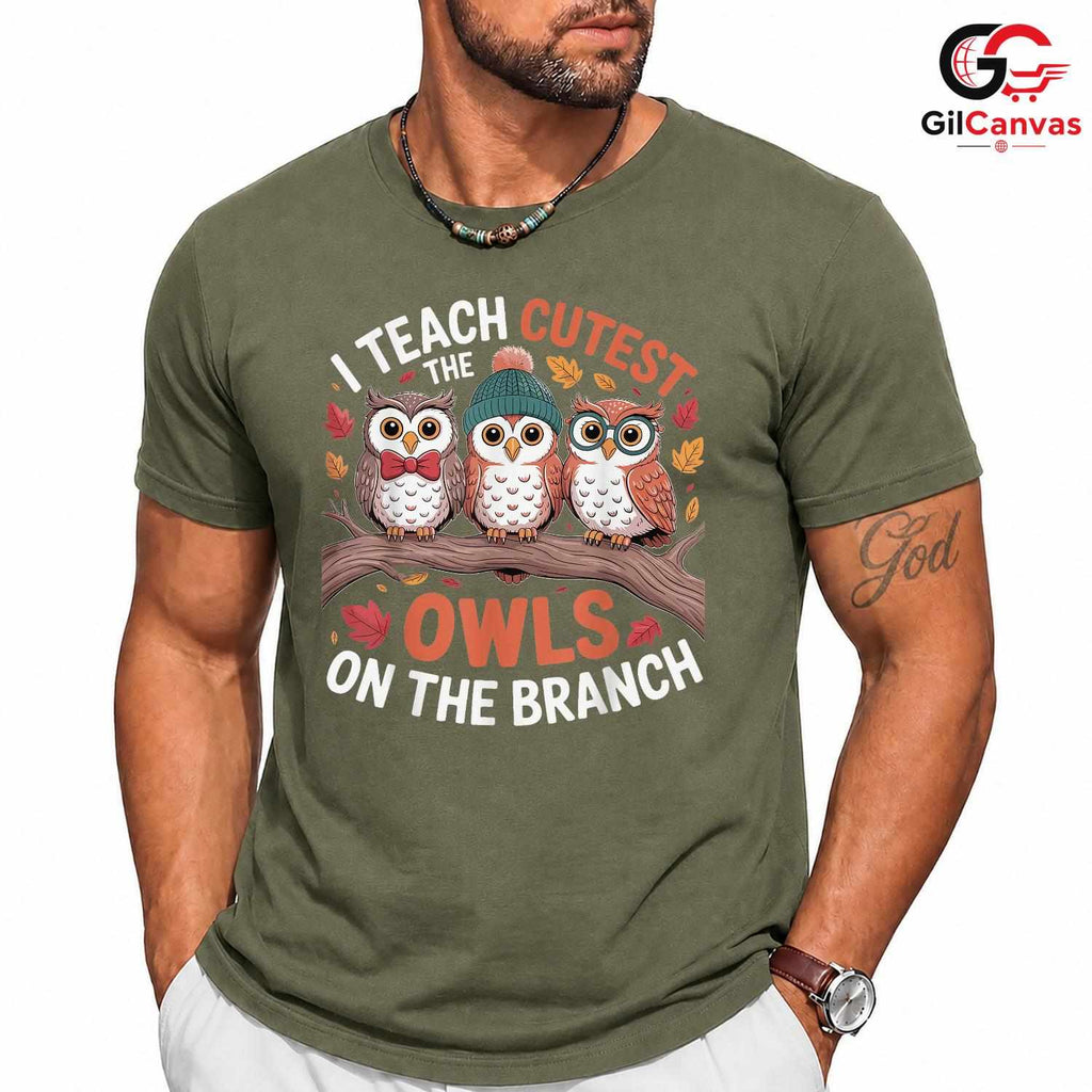 Cute Teacher Owl Fall T-Shirt Unisex Fun Autumn School Event Perfect Gift