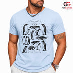 Cute Winter Penguin T-Shirt Men Women Animal Lover Cozy Ice Graphic Apparel Shirt