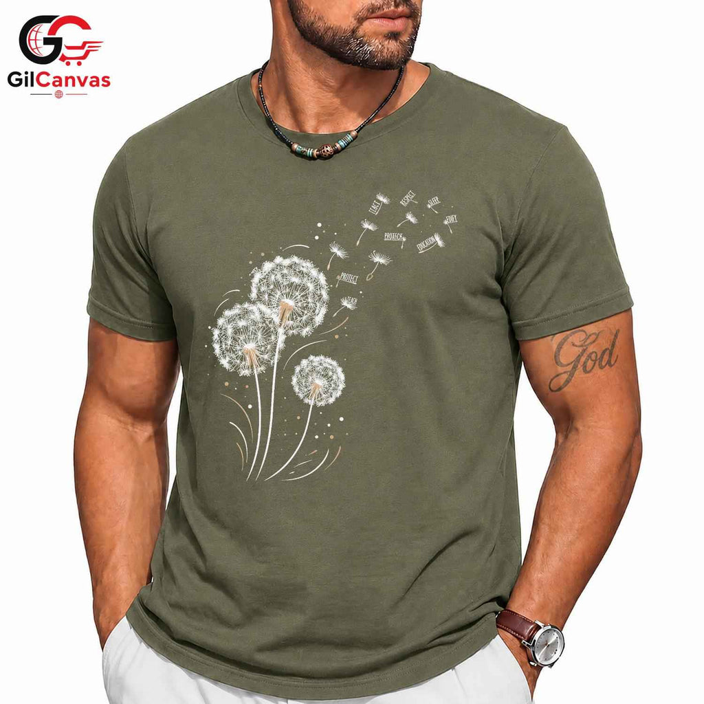 Dandelion Graphic T-Shirt Motivational Custom Design Inspirational Women Gift
