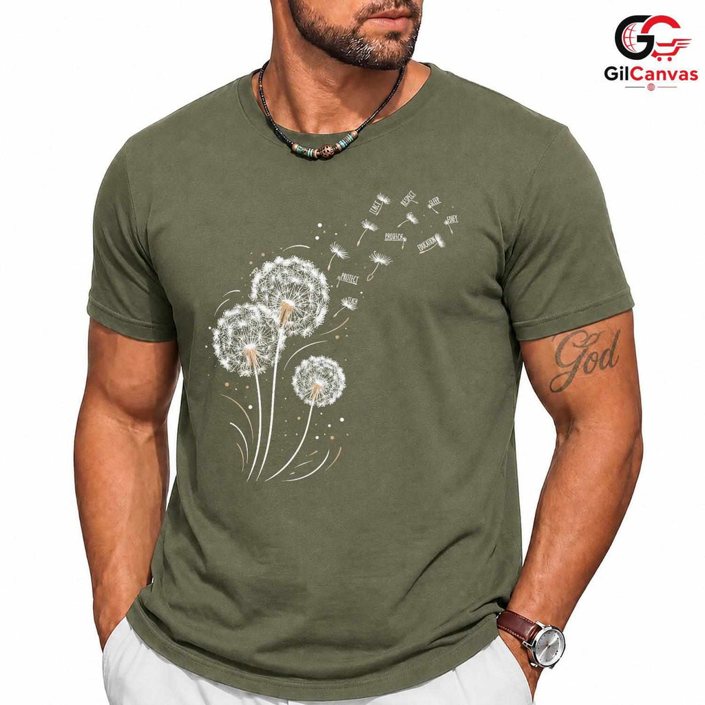 Dandelion Graphic T-Shirt Motivational Custom Design Inspirational Women Gift