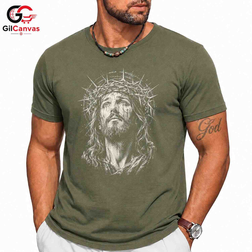 Easter Christ Portrait Shirt Faith Based Religious Apparel Men Women Apparel
