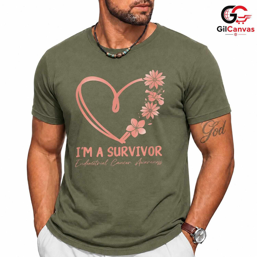Endometrial Cancer Ribbon Tee Unisex Survivor Support Event Gift For Women