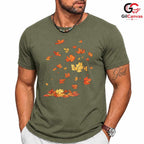 Fall Leaves Autumn Nature Tee Unisex Cozy Celebration Gift For Nature Lover