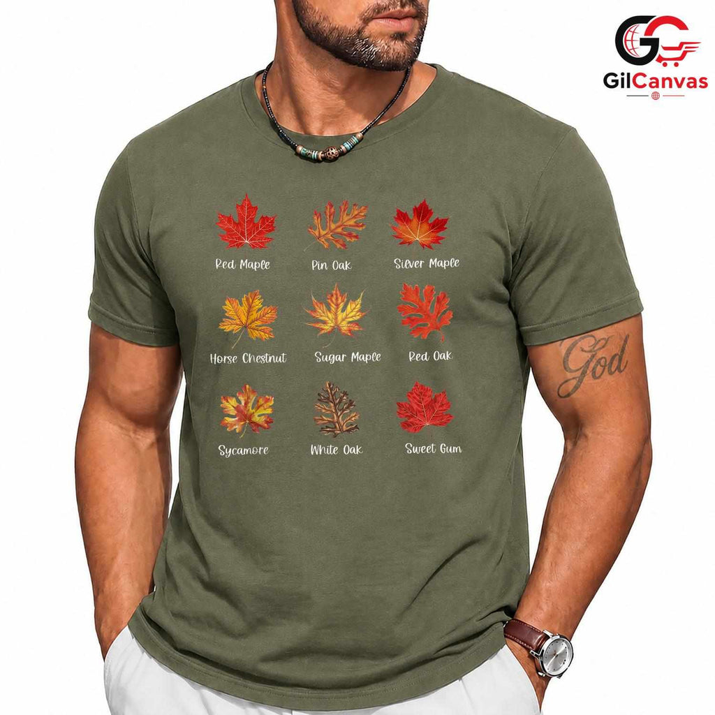 Fall Leaves Nature Season Tee Unisex Perfect Cozy Autumn Gift For All Ages