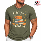 Fall Reading Pumpkin T-Shirt Unisex Cozy Autumn Book Lover Enthusiast Gift