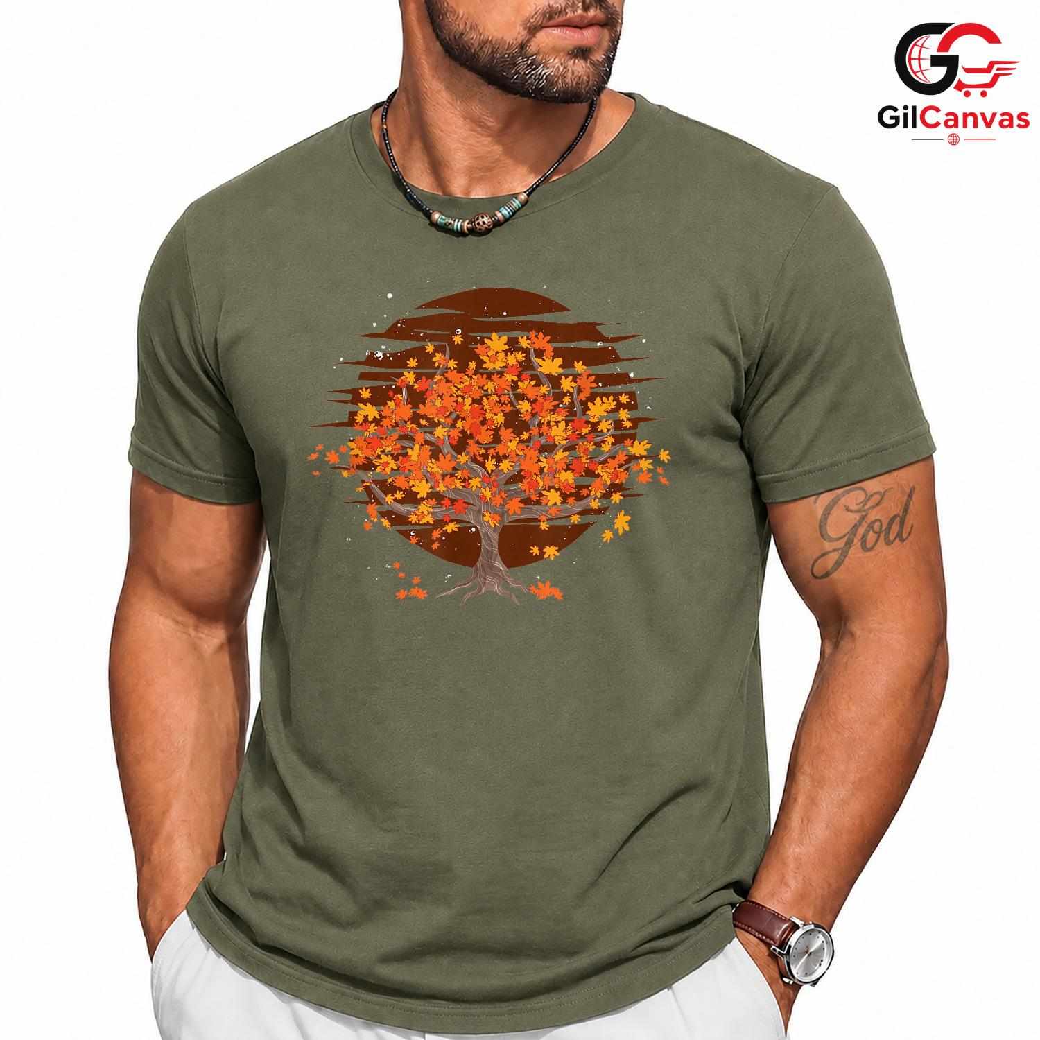 Fall Tree Nature Autumn Shirt Unisex Cute Cozy Season Gift Idea For Friends