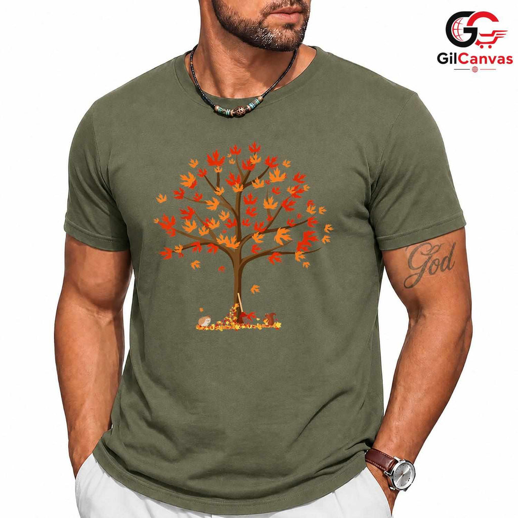 Fall Tree Nature Lover T-Shirt Unisex Cozy Autumn Seasonal Gift Kids Adults