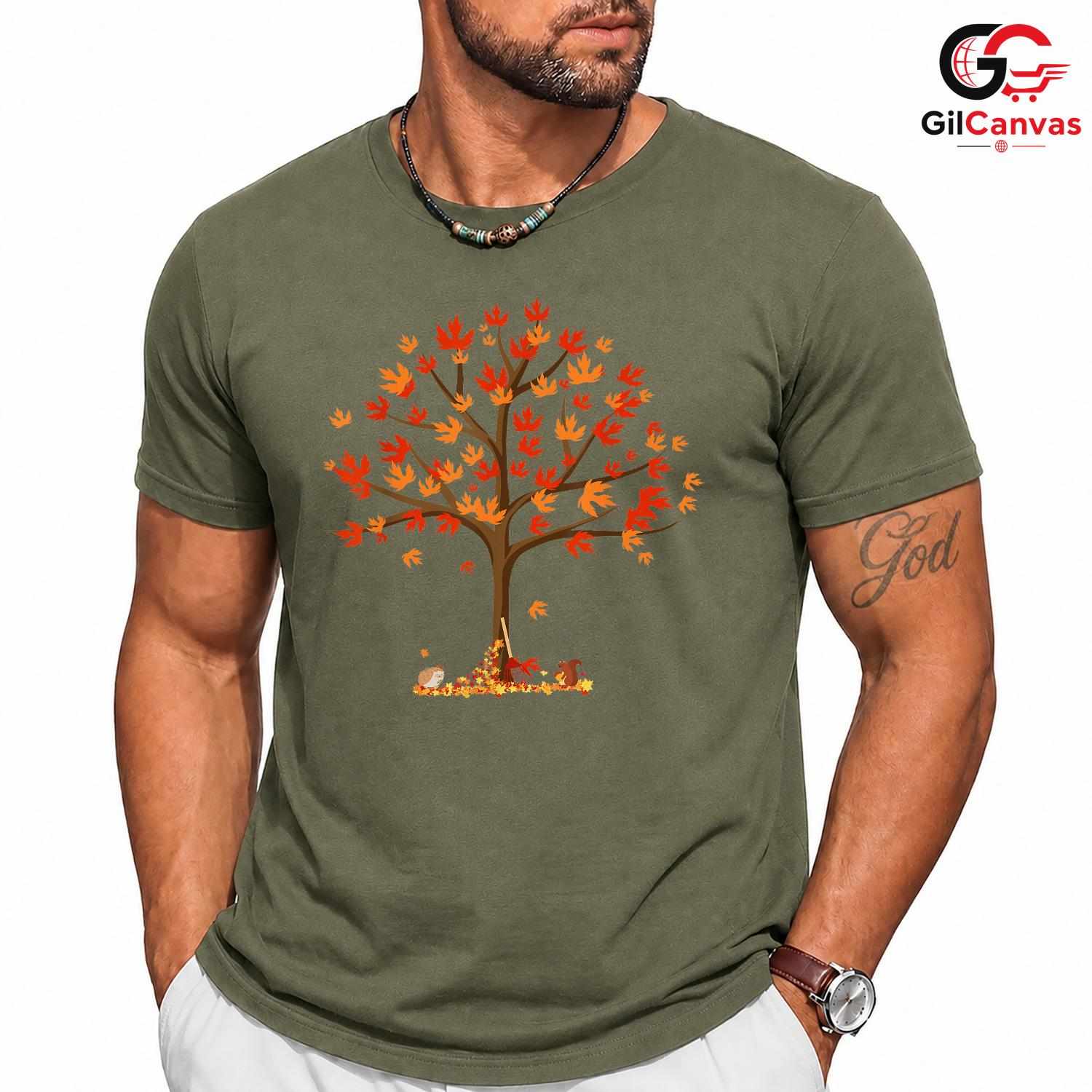 Fall Tree Nature Lover T-Shirt Unisex Cozy Autumn Seasonal Gift Kids Adults