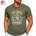 Feral Gardener Raccoon T-Shirt Eco Friendly Unisex Halloween Graphic Tee
