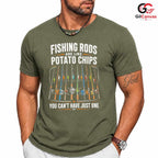 Fishing Day Graphic T-Shirt Sporty Rods Chips Enthusiast Fun Unisex Apparel