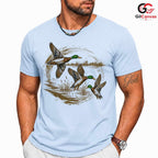 Flying Ducks Wildlife T-Shirt Men Women Outdoor Enthusiast Nature Graphic Tee