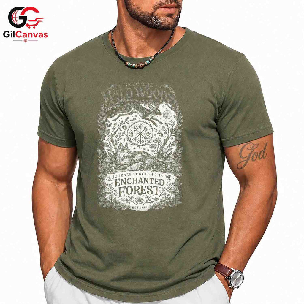 Forest Animal T-Shirt Men Women Outdoor Enthusiast Nature Graphic Apparel Tee