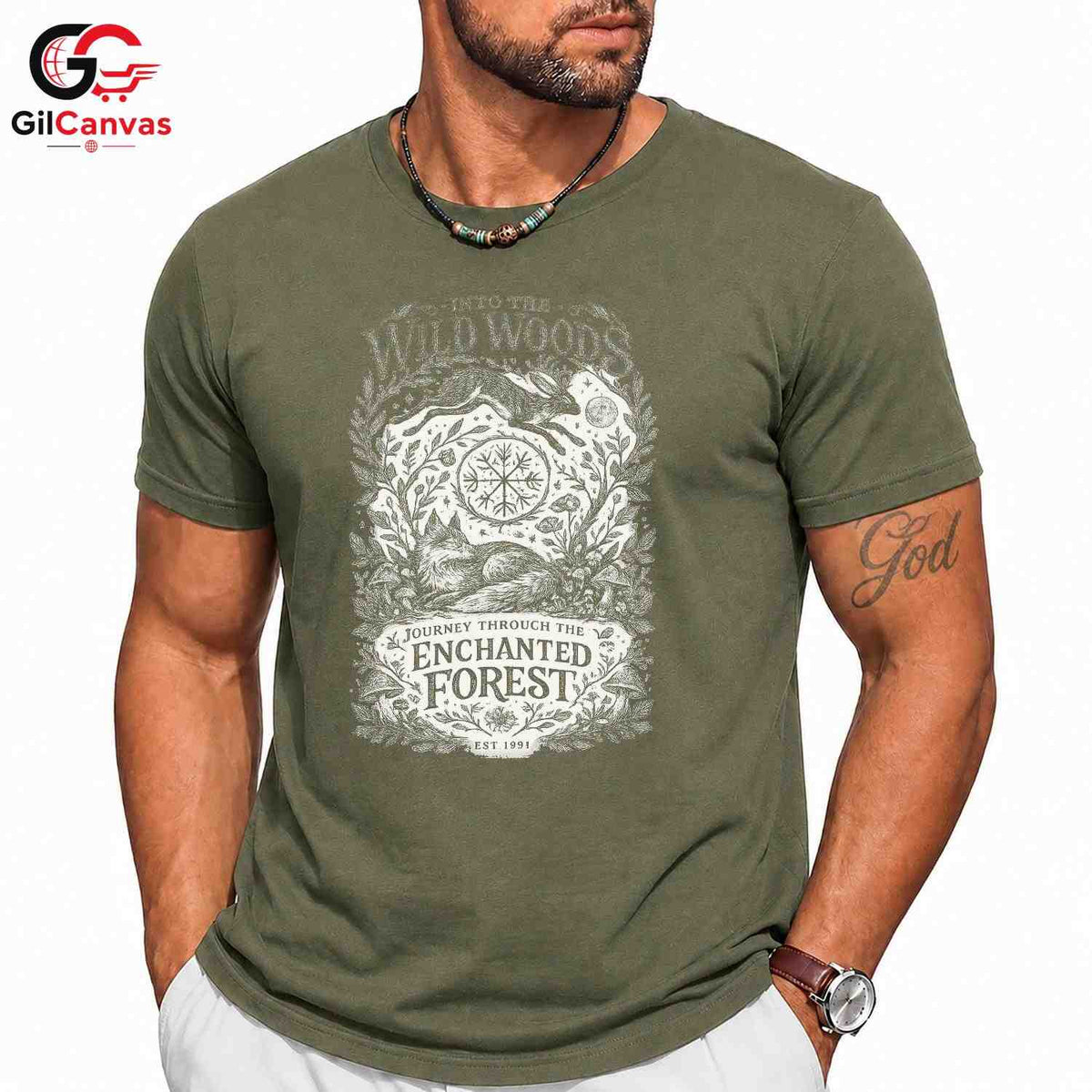 Forest Animal T-Shirt Men Women Outdoor Enthusiast Nature Graphic Apparel Tee