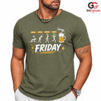 Friday Stickman Beer Mug T-Shirt Funny Weekend Party Unisex Graphic Apparel Tee