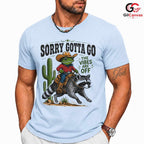 Frog Cowboy Raccoon T-Shirt Humorous Animal Graphic Perfect Unisex Gift Tee