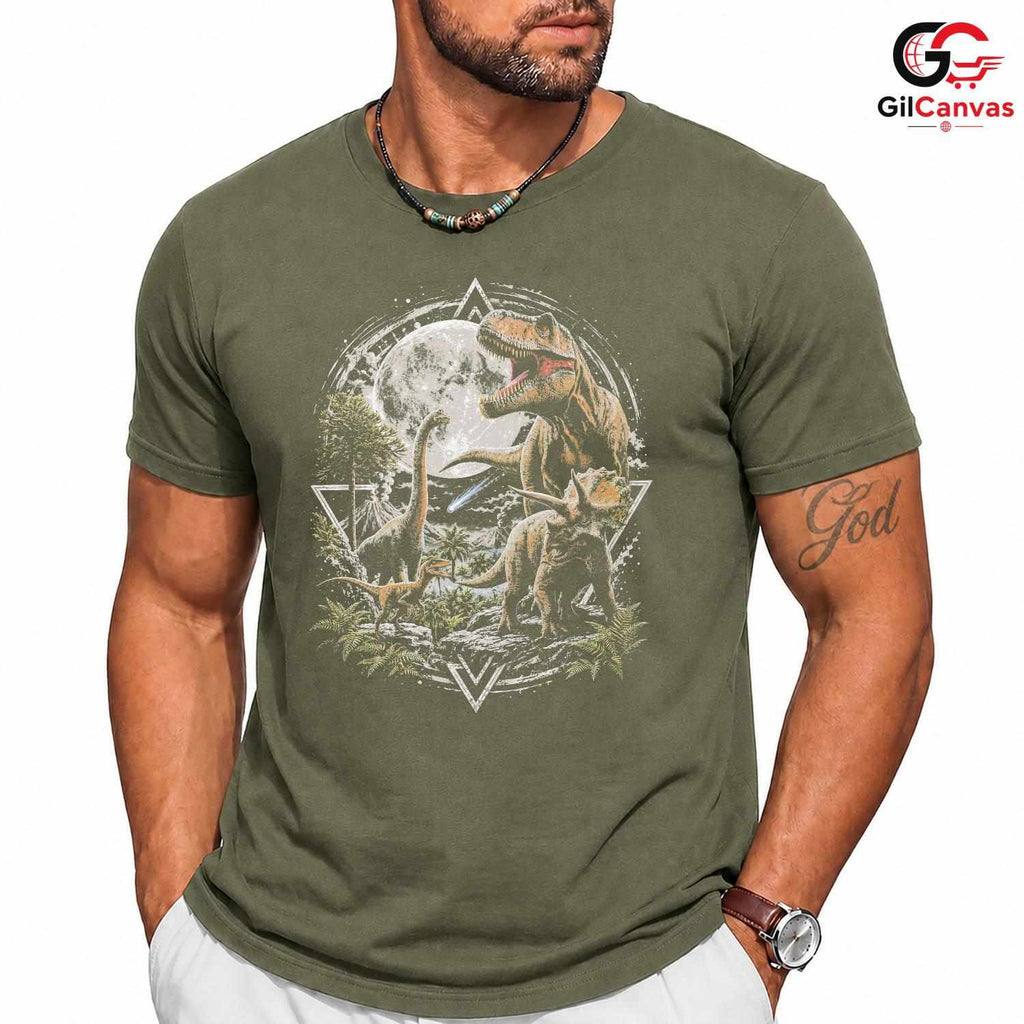 Fun Dinosaur Halloween T-Shirt Unisex TRex Triceratops Party Gift Kids Graphic