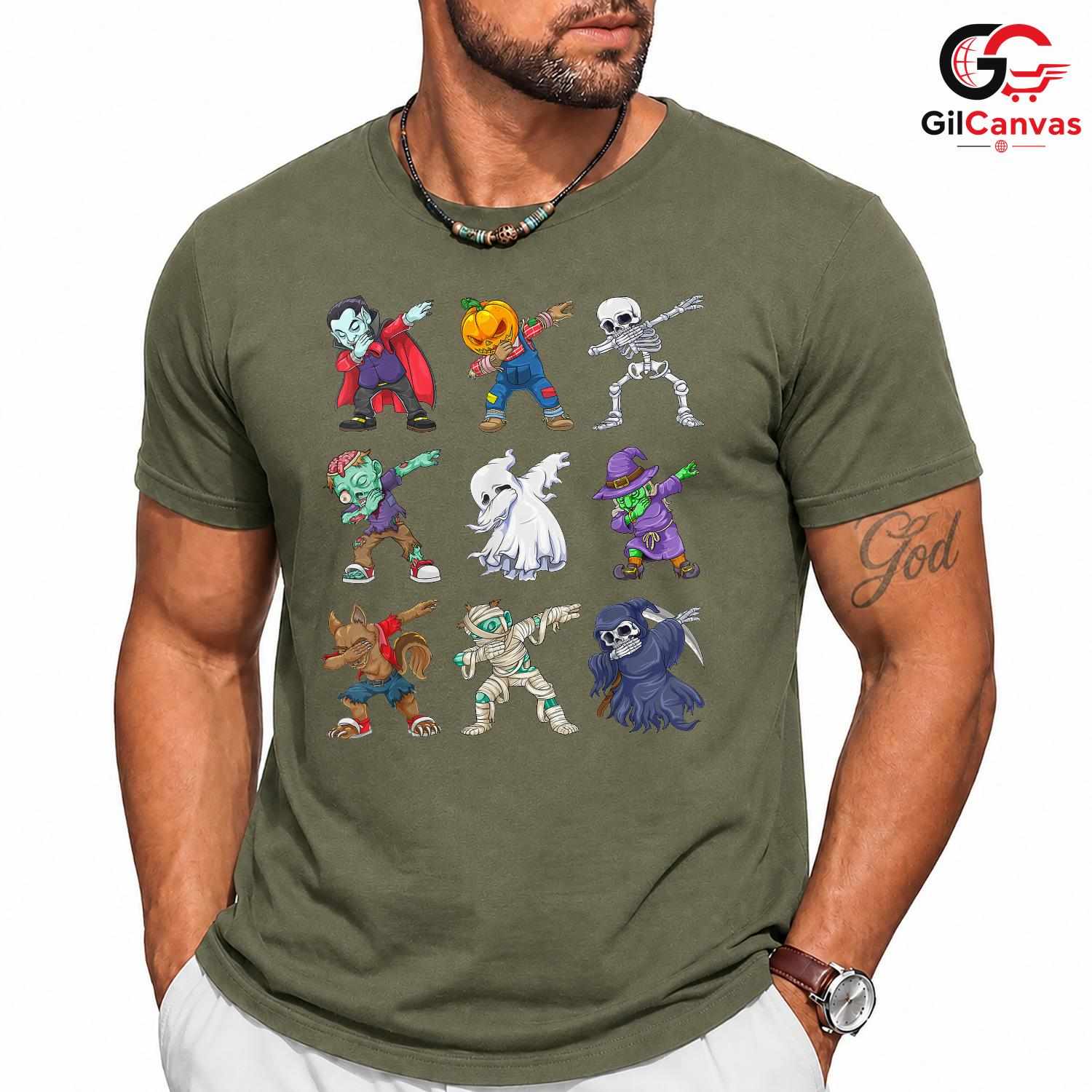 Fun Spooky Monster Fall T-Shirt Unisex Cute Halloween Party Gift Kids Adults