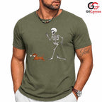 Funny Skeleton Dog Run Tee Shirt Unisex Spooky Halloween Pet Lover Gift Adults