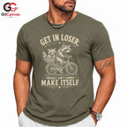 Get In Loser Raccoon T-Shirt Outdoor Adventure Humor Fun Graphic Unisex Tee