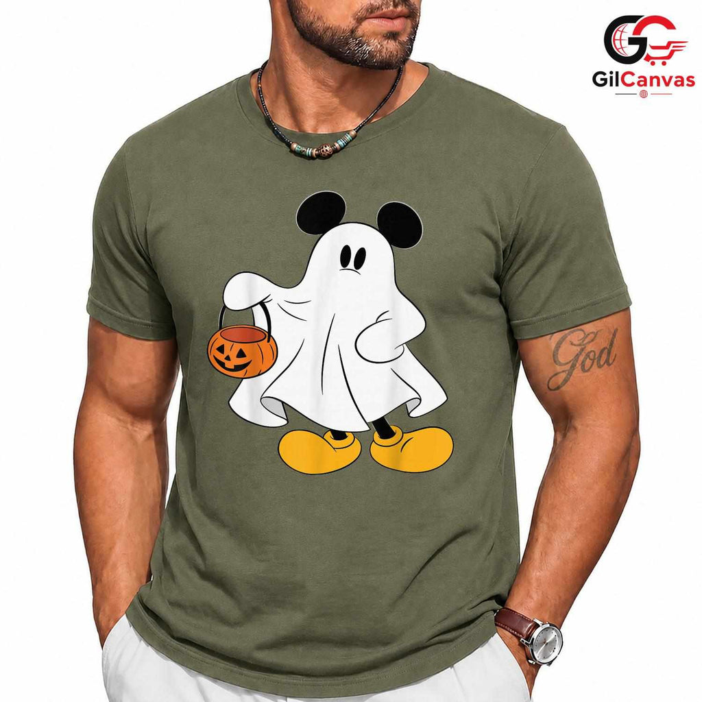 Ghost Cartoon Mouse Tee Shirt Unisex Fun Halloween Costume Gift Idea For Kids