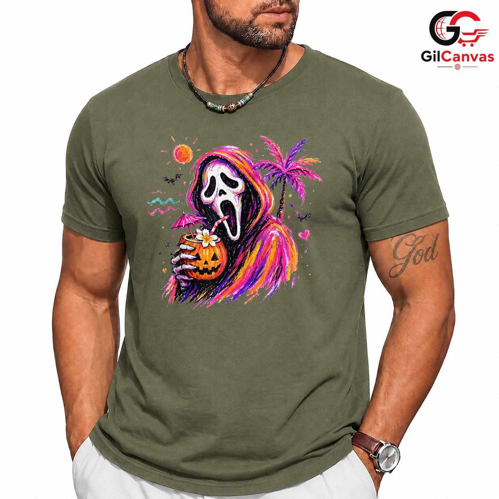 Ghost Character Halloween T-Shirt Unisex Spooky Party Celebration Gift Adults