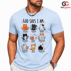 God Says I Am Cat T-Shirt Christian Faith Inspirational Design Women Men Tee