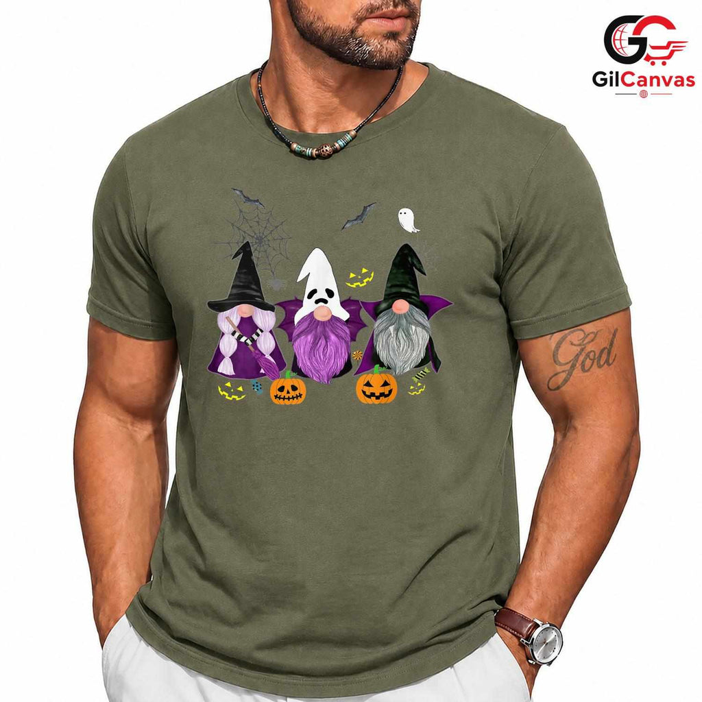 Halloween Gnome Spooky Tee Shirt Unisex Fun Fall Celebration Gift For Kids