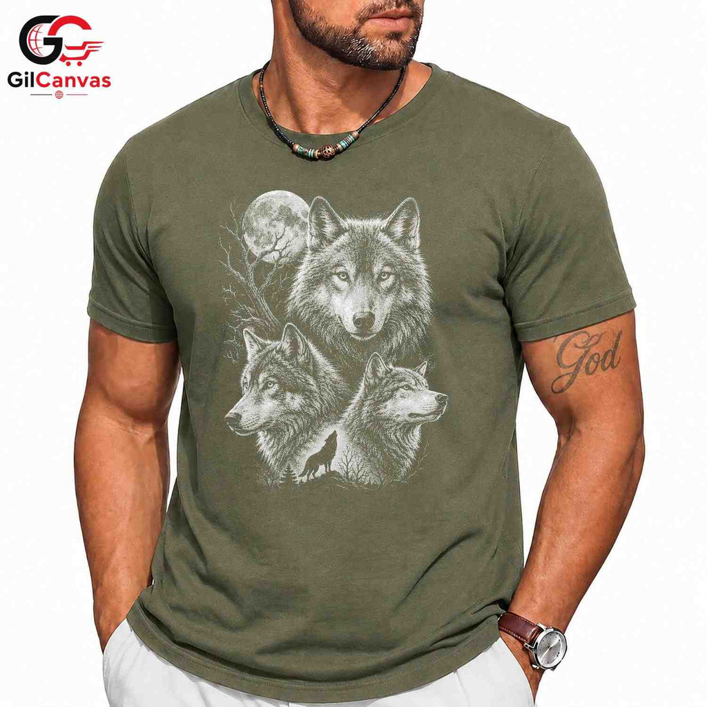 Halloween Wolf Graphic Tee Animal Nature Fan Perfect Gift Men Women Apparel