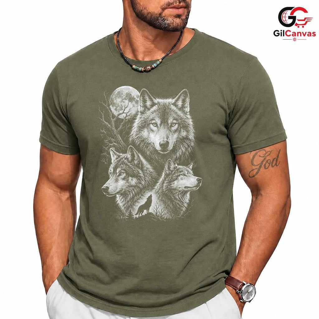 Halloween Wolf Graphic Tee Animal Nature Fan Perfect Gift Men Women Apparel