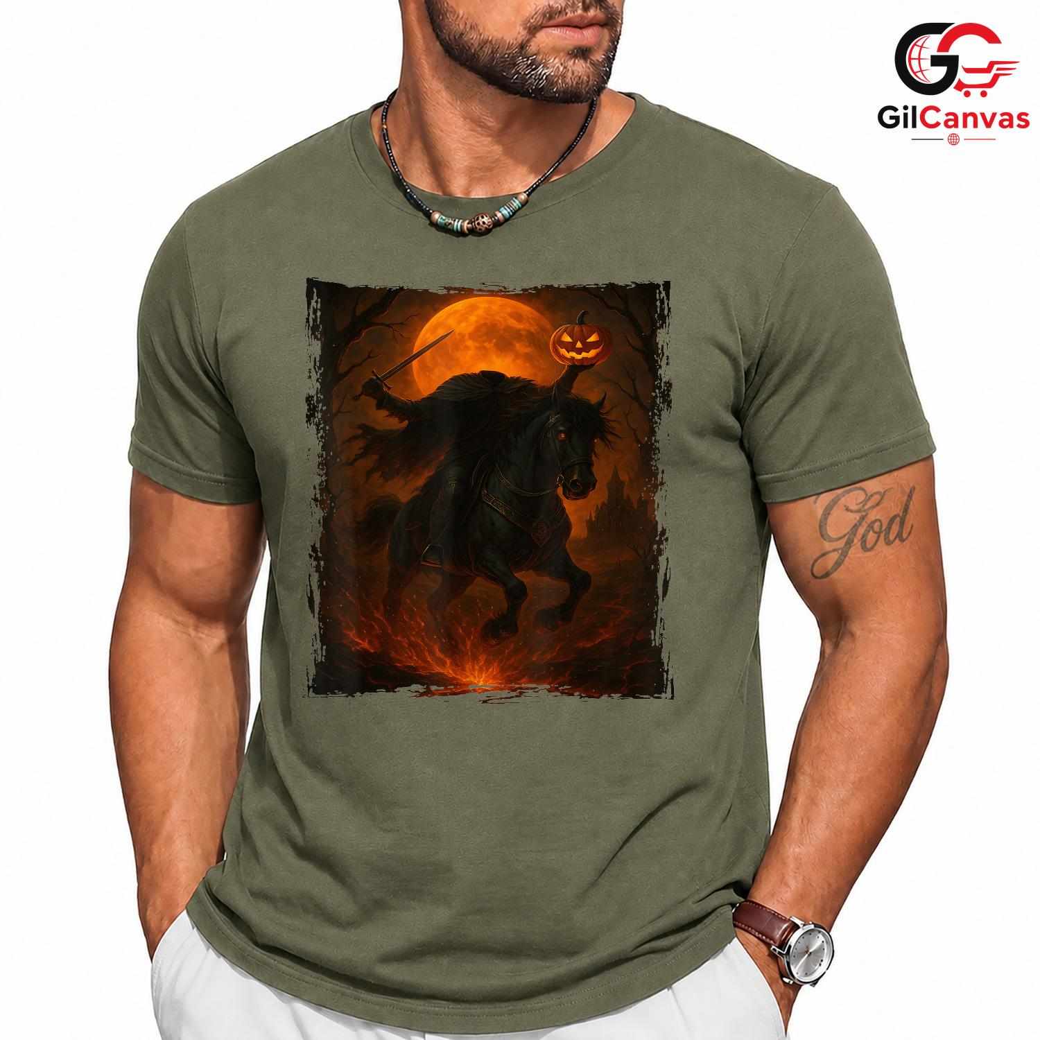 Headless Horseman Spooky T-Shirt Unisex Fun Halloween Gift Idea For Adults