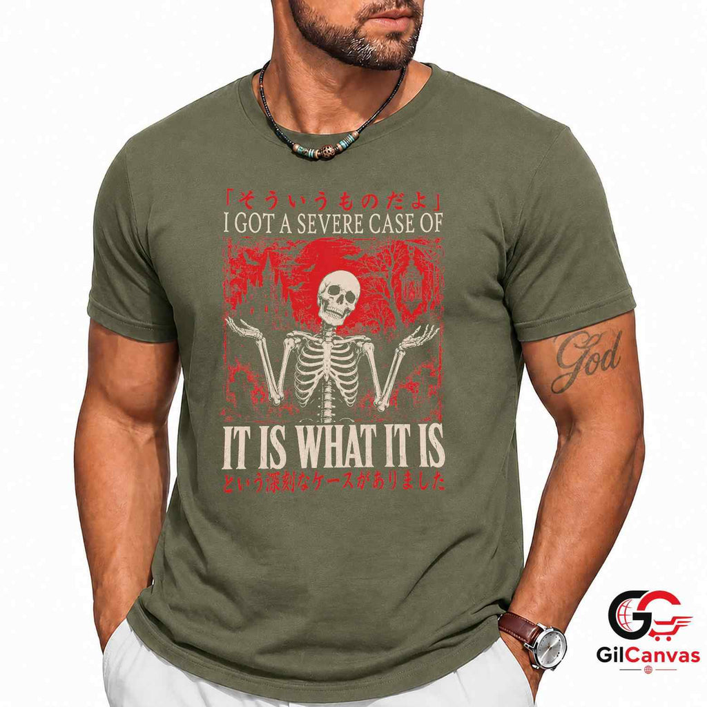 It Is What It Is Skeleton Tee Spooky Gothic Graveyard Unisex Halloween Apparel