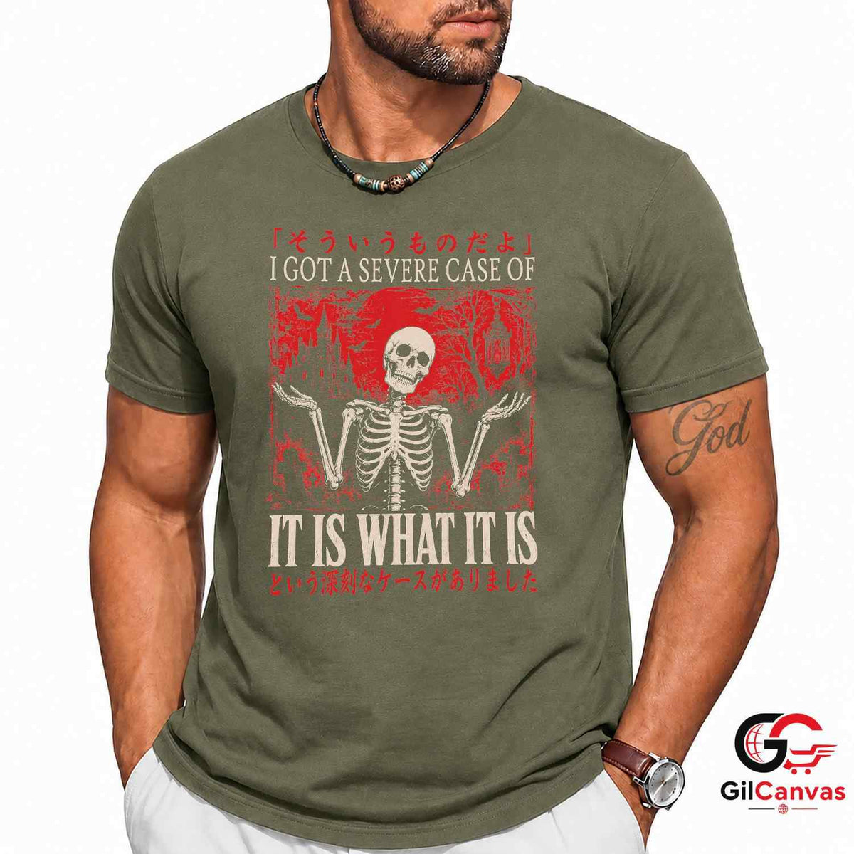 It Is What It Is Skeleton Tee Spooky Gothic Graveyard Unisex Halloween Apparel