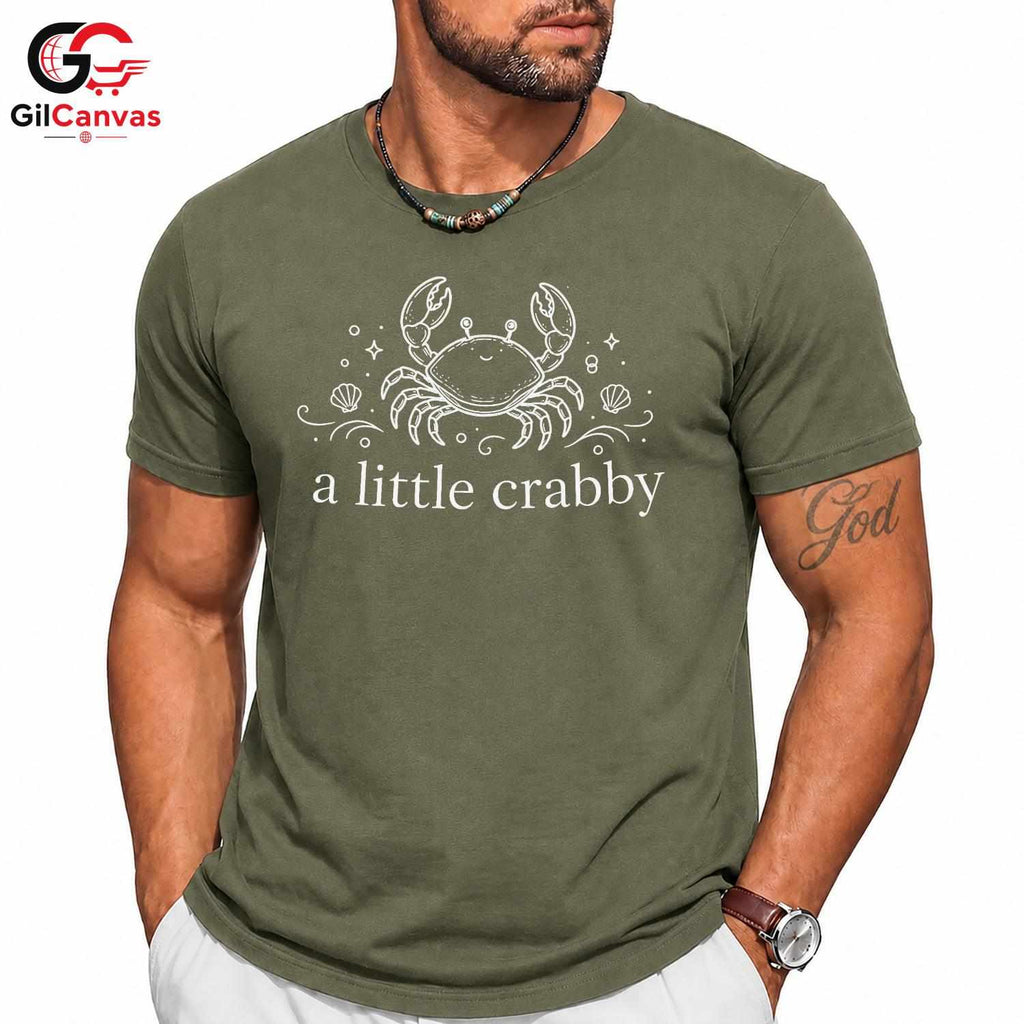 Little Crabby Summer T-Shirt Beach Vacation Humor Women Apparel Unisex Tee