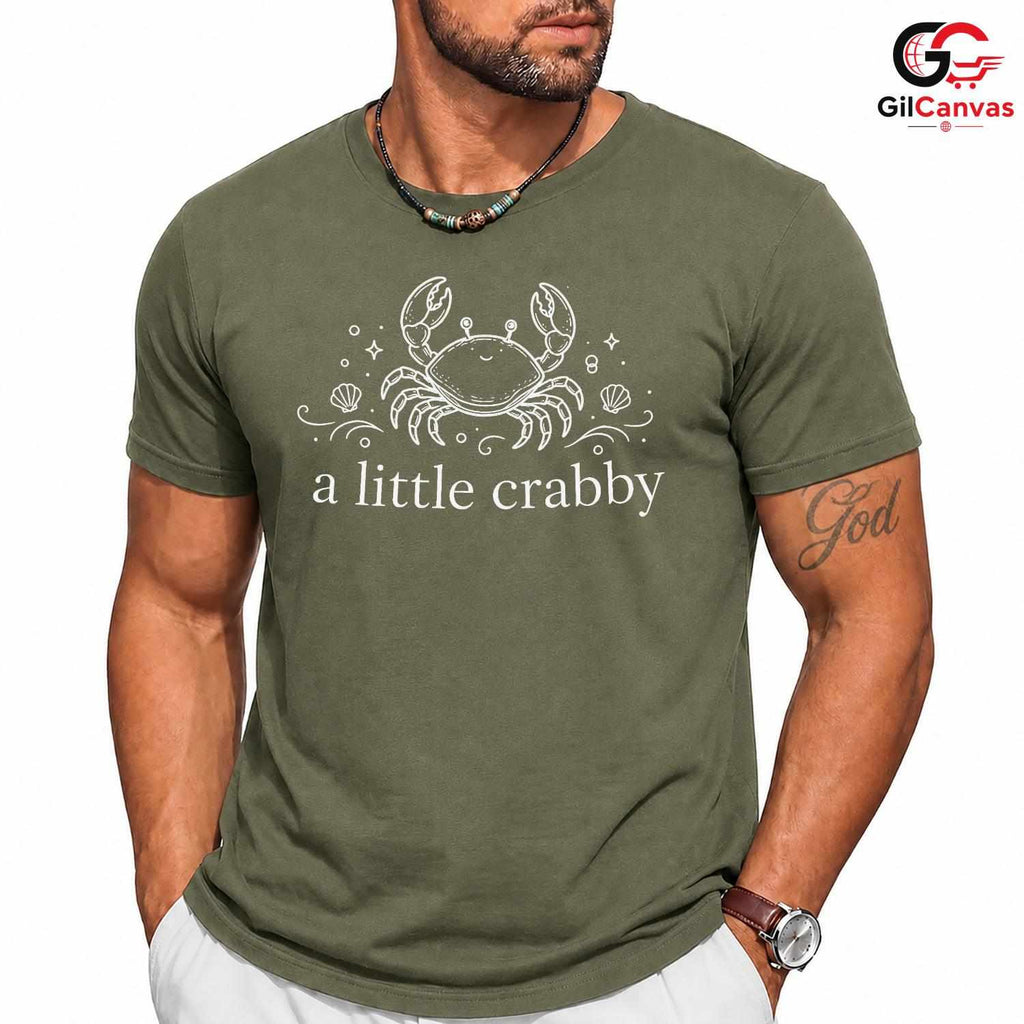 Little Crabby Summer T-Shirt Beach Vacation Humor Women Apparel Unisex Tee